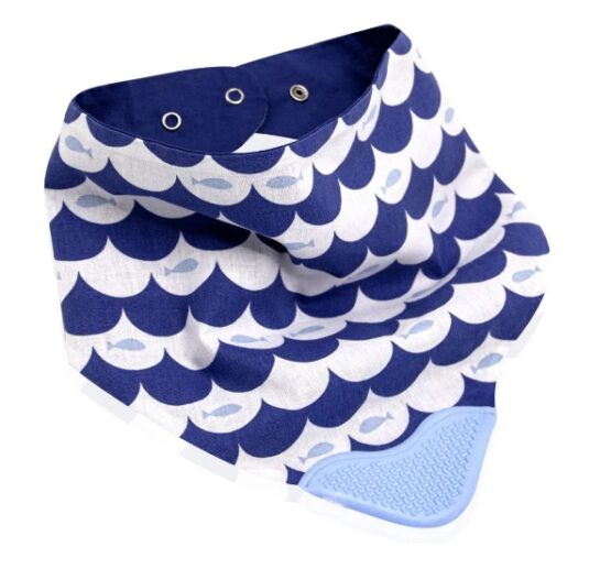 Нагрудник-бандана с игрушкой для прорезывания зубов BabyJem Blue (686)