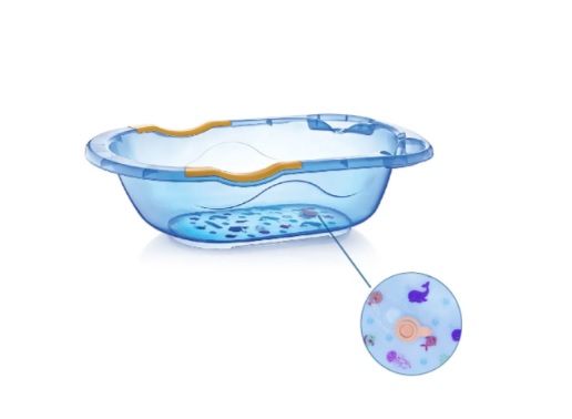 Cadita cu scurgere transparenta BabyJem Albastra