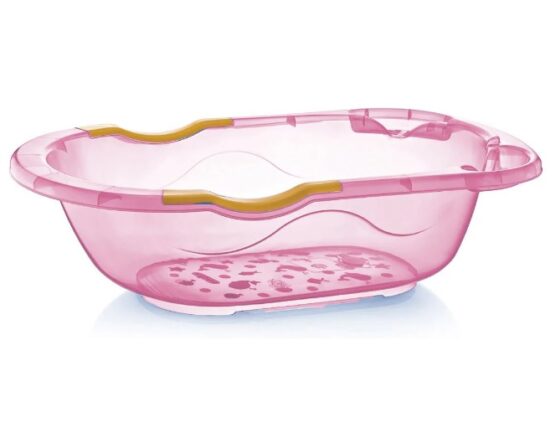 Ванночка детская со сливом прозрачная BabyJem Pink (031)