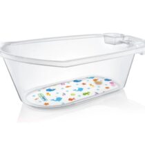 Cadita transparenta pentru copii BabyJem Alba