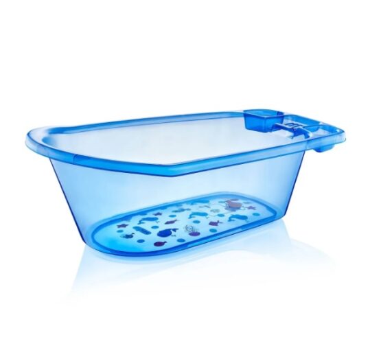 Cadita transparenta pentru copii BabyJem Albastra (001)