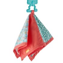 Jucarie dentitie cu paturica BabyJem Patchwork Rosie