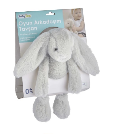 Jucarie din plus BabyJem The Bestie Bunny Gri, 30 cm
