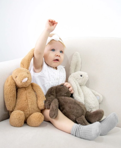 Jucarie din plus BabyJem The Bestie Bunny Maro deschis, 30 cm