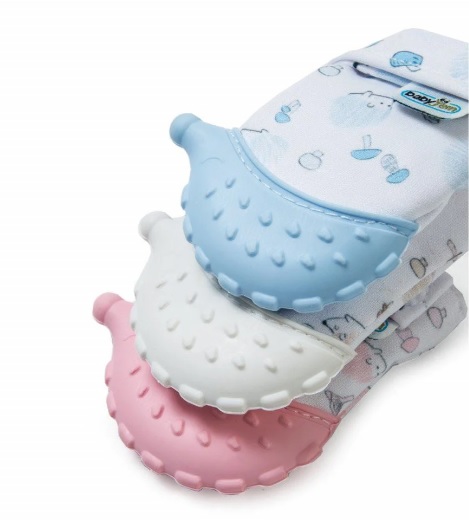 Manusa bebelusi pentru dentitie BabyJem Scratch Gloves Roz