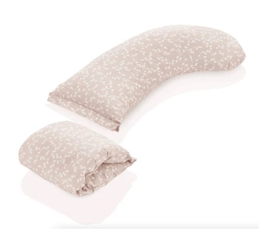 Perna multifunctionala pentru alaptat cu suport detasabil pentru cap BabyJem Roz