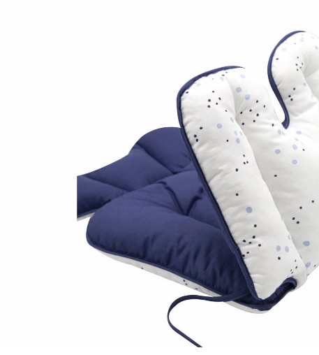 Saltea cu doua fete pentru carucior si scaun de masa BabyJem Dots Albastra