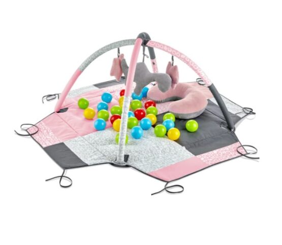 Salteluta de activitati cu bile BabyJem Roz