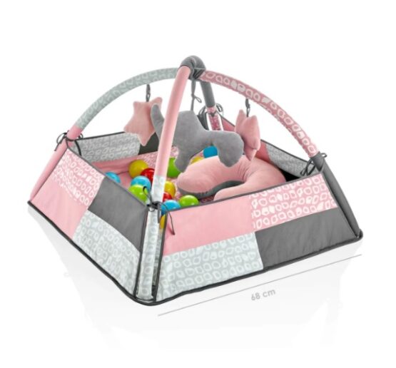 Salteluta de activitati cu bile BabyJem Roz