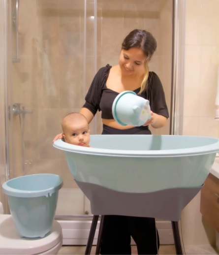 Set Cadita eleganta albastra BabyJem