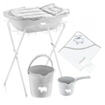 Set de baie complet pentru bebelusi cu 6 piese BabyJem Gri