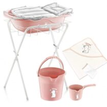 Set de baie complet pentru bebelusi cu 6 piese BabyJem Roz