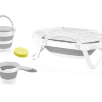 Set-pentru-baie-BabyJem-Gri-cu-cadita-pliabila-5-piese