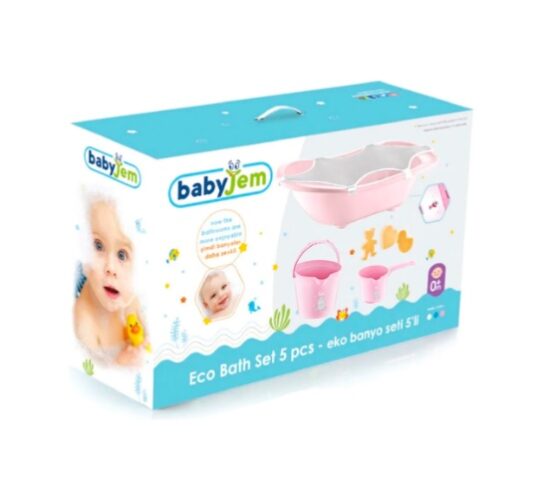 Set pentru baie BabyJem Roz, 5 piese
