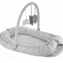 Babynest cu bara jucarii BabyJem Between parents Gri