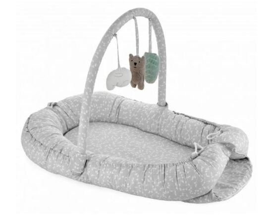 Babynest cu bara jucarii BabyJem Between parents Gri (489)