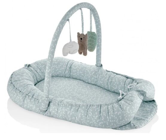 Babynest cu bara jucarii BabyJem Between parents Menta (489)