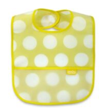 Baveta cu 2 fete si buzunar BabyJem Galbena, 24x35 cm