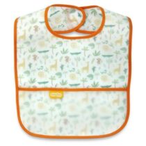 Baveta cu 2 fete si buzunar BabyJem Oranj, 24x35 cm