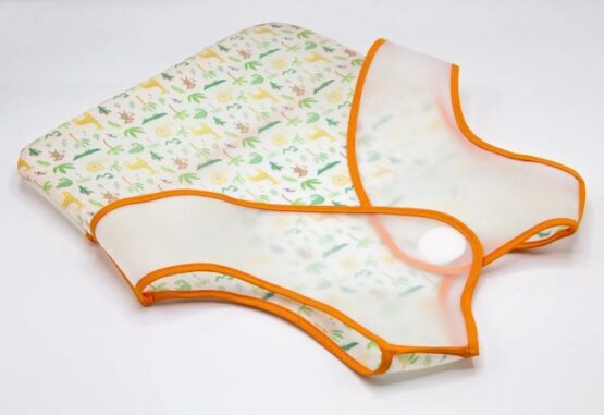 Baveta pentru copii fara maneci BabyJem Oranj, 32x37 cm