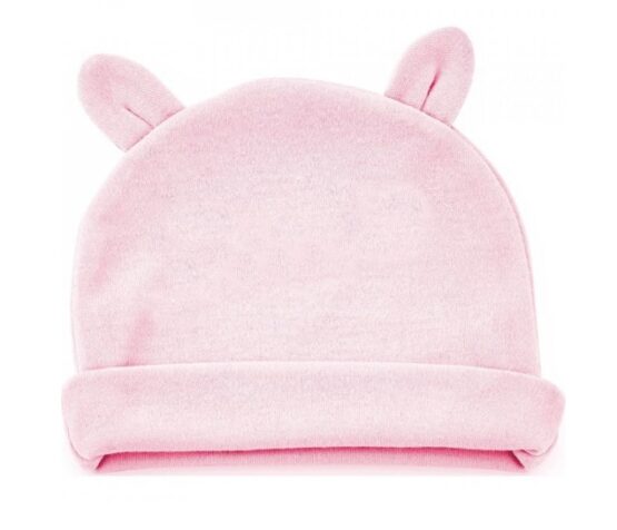 Шапочка для новорожденных с ушками BabyJem Pink (585)