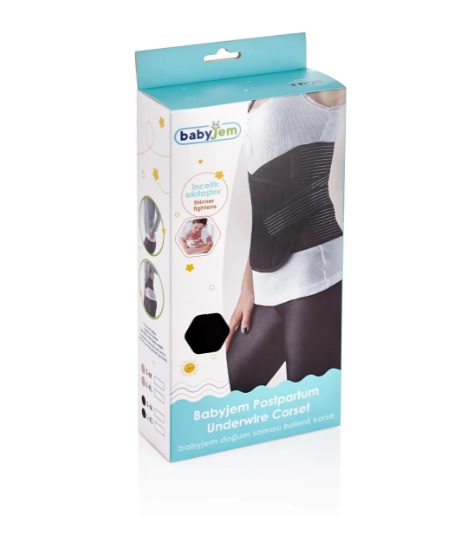 Centura abdominala post-natala reglabila BabyJem Bej, marimea L-XL