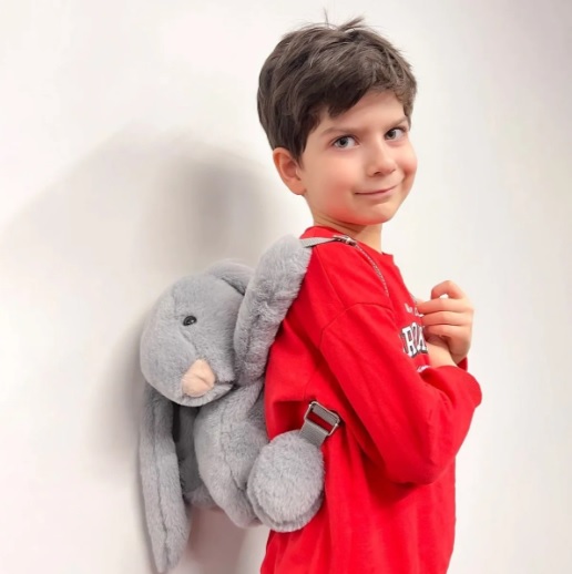 Ghiozdan din plus BabyJem Iepuras Gri