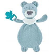 Jucarie de plus cu inel gingival BabyJem Sleeping Friend Albastra