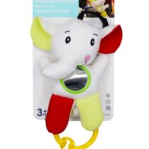 Jucarie de plus cu vibratii BabyJem Elefant Rosu cu Verde