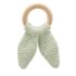 Jucarie dentitie din bumbac cu inel din lemn BabyJem Verde
