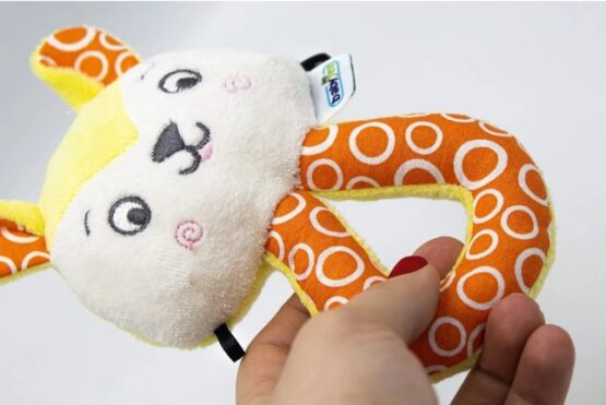 Jucarie zornaitoare din plus BabyJem Pisicuta Galben (3+ luni)