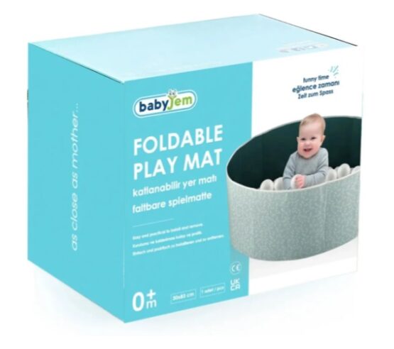 Piscina uscata cu bile BabyJem Menta, 30x83 cm, 100 bile