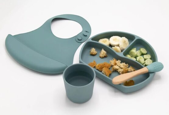 Set diversificare din silicon BabyJem Menta, 4 piese