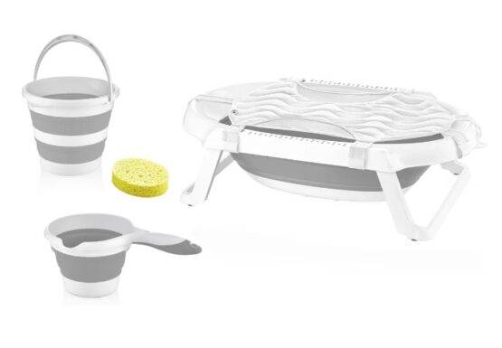 Набор для ванной BabyJem Grey со складной ванной, 5 предметов (596)