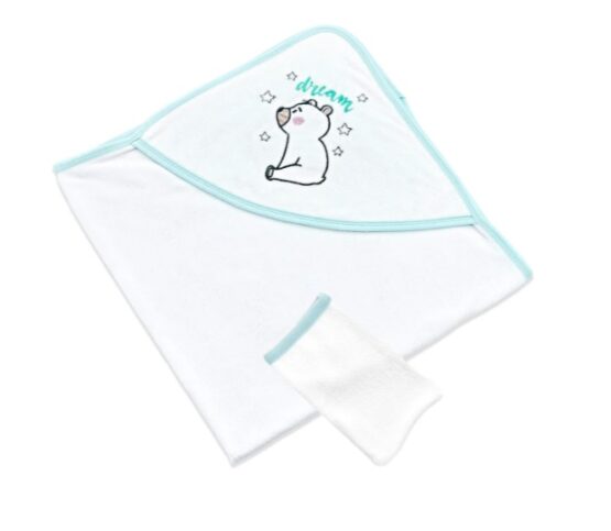 Полотенце и перчатка для ванны BabyJem Blue (062)