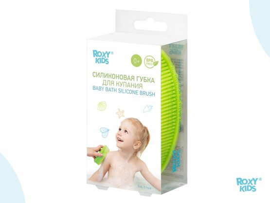 Burete de baie siliconat oval Roxy Kids, Verde deschis (RSB-004)