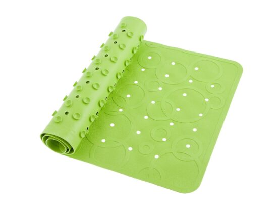 Коврик для ванной резиновый нескользящий Roxy Kids 35×76 см (с отверстиями), Салатовый (BM-M188GR)