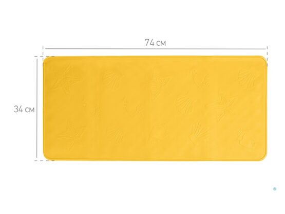 Covoras de baie din cauciuc anti-alunecare Roxy Kids 34x74cm, Galben (BM-3474-Y)