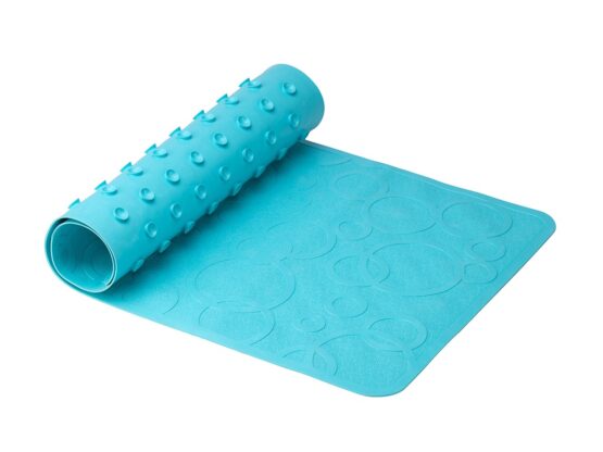 Covoras de baie din cauciuc anti-alunecare Roxy Kids 35*76cm, Acvamarin (BM-M188-1AQ)