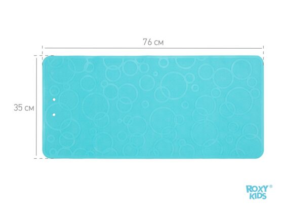 Covoras de baie din cauciuc anti-alunecare Roxy Kids 3576cm, Acvamarin (BM-M188-1AQ)