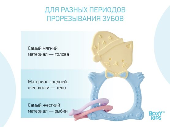 Inel gingival Roxy Kids "Meow", Albastru (RMT-001)
