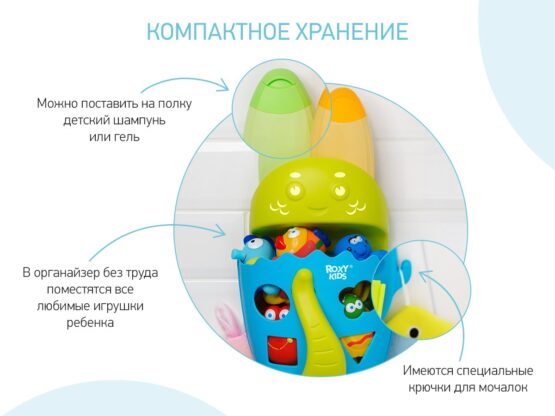 Organizator-sortator cu raft Roxy Kids Dino, Albastru (RTH-001Y )