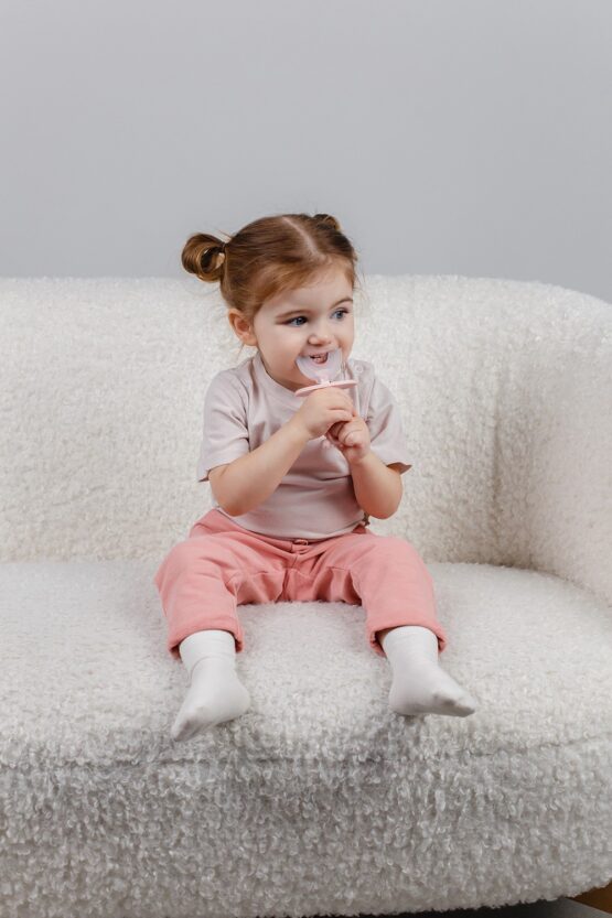 Periuta-masaj de dinti pentru copii Roxy Kids Crab, Roz (RTM-005-P)