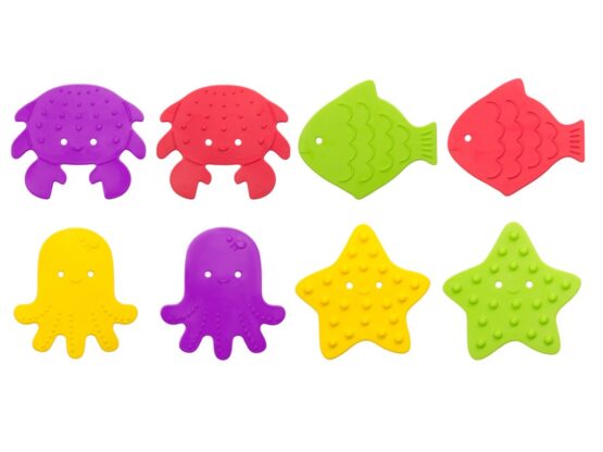 Set de mini-covorase anti-alunicare Roxy Kids „Sea Animals”, 8 buc., bright colors (RBM-010-8)