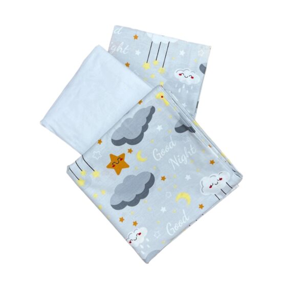 Set lenjerie 3 piese p/p 120*60 cm Funny Clouds ES