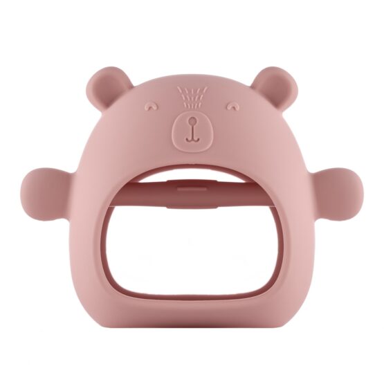 Силиконовый прорезыватель для рук Roxy Kids «Bear», Розовый (RST-003-P)