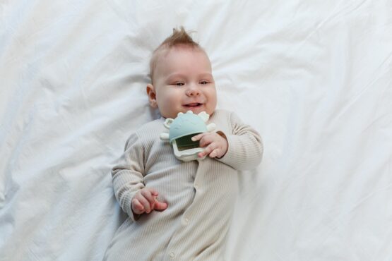 Dentitie din silicon pentru mana Roxy Kids Crabby, Verde pal (RST-002-G)