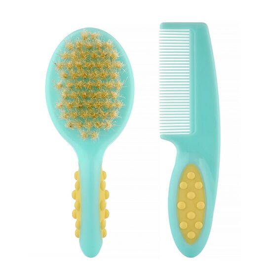 Расческа-щетка для малышей Roxy Kids, натуральная щетина, Бирюзовый (RBH-001-M)