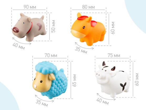 Set de jucarii de baie Roxy Kids Ferma mea (4 buc.) (RRT-810)