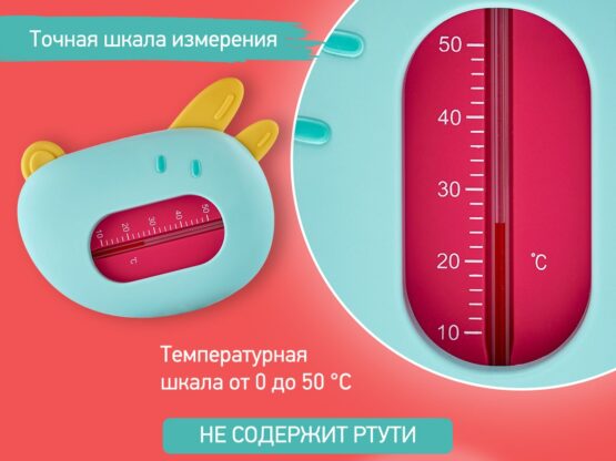 Termometru pentru apa Roxy Kids Puppy, Albastru+galben (RWT-008-BY)